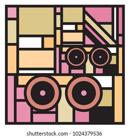 Vector abstract geometric colorful background. Memphis, indian, Brazilian and Mexican pattern.