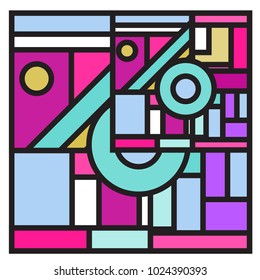 Vector abstract geometric colorful background. Memphis, indian, Brazilian and Mexican pattern.