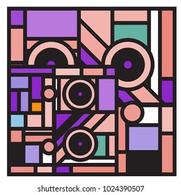 Vector abstract geometric colorful background. Memphis, indian, Brazilian and Mexican pattern.