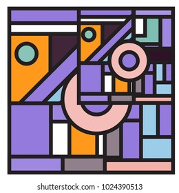 Vector abstract geometric colorful background. Memphis, indian, Brazilian and Mexican pattern.