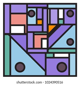 Vector abstract geometric colorful background. Memphis, indian, Brazilian and Mexican pattern.