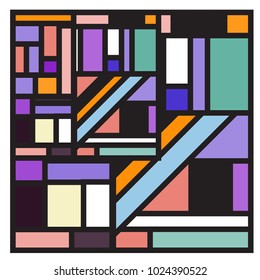 Vector abstract geometric colorful background. Memphis, indian, Brazilian and Mexican pattern.