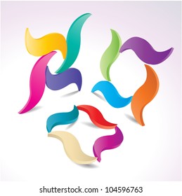 Vector abstract geometric colorful logo elements - set