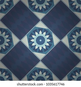 Vector abstract geometric colorful seamless pattern for background. Decorative backdrop in red and blue colors can be used for wallpaper, pattern fills, page background, surface textures.