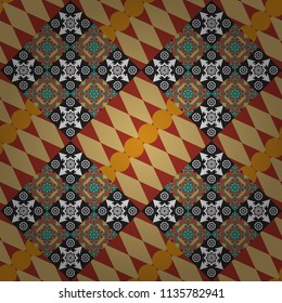Vector abstract geometric colorful seamless pattern for background. Decorative backdrop in gray, beige and red colors can be used for wallpaper, pattern fills, page background, surface textures.