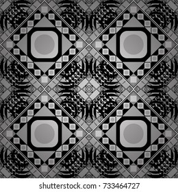 Vector abstract geometric colorful seamless pattern for background. Decorative backdrop in black, white and gray colors can be used for wallpaper, pattern fills, page background, surface textures.