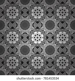 Vector abstract geometric colorful seamless pattern for background. Decorative backdrop in white, gray and black colors can be used for wallpaper, pattern fills, page background, surface textures.