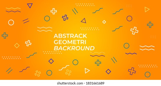 Vektor Abstrakte geometrische Zusammensetzung des bunten Hintergrunds aus geometrischen Formen von Kreisen, Rechtecken, Linien, für Hintergrund, Poster, etc.