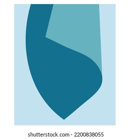 Vector abstract geometric composition folding paped effect in blue shades colors 