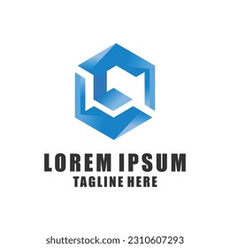 vector abstract geometric crystal logo for your company