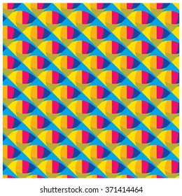 Vector abstract geometric cube and curve angular colorful pattern