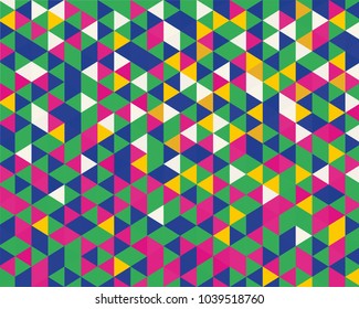 Vector abstract geometric cube and triangle angular colorful pattern. Background for design layout and poster.
