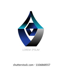vector abstract geometric and curve shape for logo design