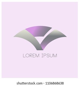 vector abstract geometric and curve shape for logo design