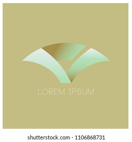 vector abstract geometric and curve shape for logo design