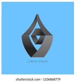 vector abstract geometric and curve shape for logo design
