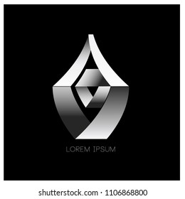vector abstract geometric and curve shape for logo design