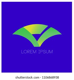 vector abstract geometric and curve shape for logo design