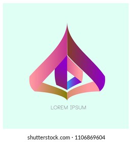 vector abstract geometric and curve shape for logo design
