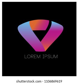 vector abstract geometric and curve shape for logo design
