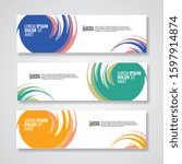 Vector abstract geometric design banner template. 