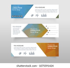 Vector abstract geometric design banner web template. web banner modern low polygon set background design, Geometric background. eps10 vector illustration.