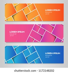Vector abstract geometric design banner web template.