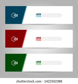 Vector abstract geometric design banner web template. Collection of web banner template. Header - landing page Web Design Elements.