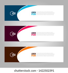 Vector abstract geometric design banner web template. Collection of web banner template. Header - landing page Web Design Elements.
