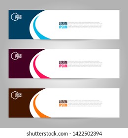 Vector abstract geometric design banner web template. Collection of web banner template. Header - landing page Web Design Elements.