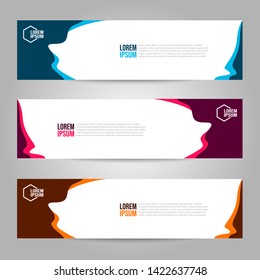 Vector abstract geometric design banner web template. Collection of web banner template. Header - landing page Web Design Elements.