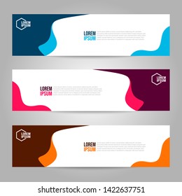 Vector abstract geometric design banner web template. Collection of web banner template. Header - landing page Web Design Elements.