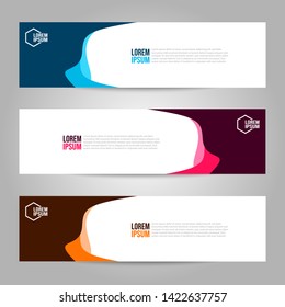 Vector abstract geometric design banner web template. Collection of web banner template. Header - landing page Web Design Elements.