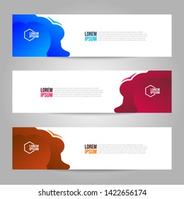 Vector abstract geometric design banner web template. Collection of web banner template. Header - landing page Web Design Elements.