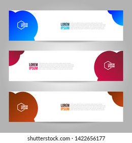 Vector abstract geometric design banner web template. Collection of web banner template. Header - landing page Web Design Elements.
