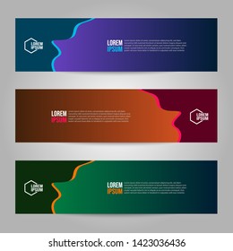 Vector abstract geometric design banner web template. Collection of web banner template. Header - landing page Web Design Elements.