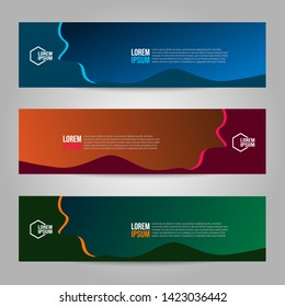 Vector abstract geometric design banner web template. Collection of web banner template. Header - landing page Web Design Elements.