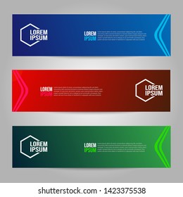 Vector abstract geometric design banner web template. Collection of web banner template. Header - landing page Web Design Elements.