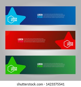 Vector abstract geometric design banner web template. Collection of web banner template. Header - landing page Web Design Elements.