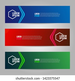 Vector abstract geometric design banner web template. Collection of web banner template. Header - landing page Web Design Elements.