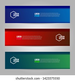 Vector abstract geometric design banner web template. Collection of web banner template. Header - landing page Web Design Elements.