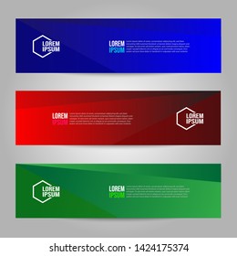 Vector abstract geometric design banner web template. Collection of web banner template. Header - landing page Web Design Elements.