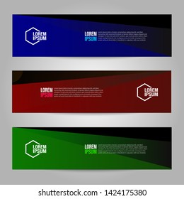 Vector abstract geometric design banner web template. Collection of web banner template. Header - landing page Web Design Elements.