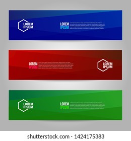 Vector abstract geometric design banner web template. Collection of web banner template. Header - landing page Web Design Elements.
