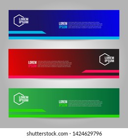 Vector abstract geometric design banner web template. Collection of web banner template. Header - landing page Web Design Elements.