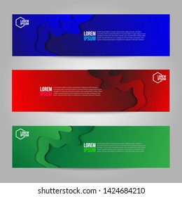 Vector abstract geometric design banner web template. Collection of web banner template. Header - landing page Web Design Elements.