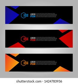 Vector abstract geometric design banner web template. Collection of web banner template. Header - landing page Web Design Elements.
