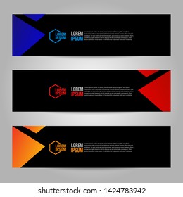 Vector abstract geometric design banner web template. Collection of web banner template. Header - landing page Web Design Elements.