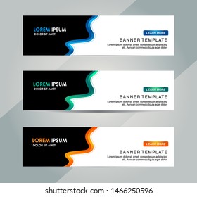 Vector abstract geometric design banner web template. Horizontal banner perfect for header and footer website.