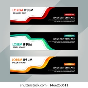 Vector abstract geometric design banner web template. Horizontal banner perfect for header and footer website.